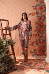 Floral printed shirt with kalamkari pant