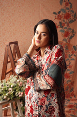 Floral printed shirt with kalamkari pant