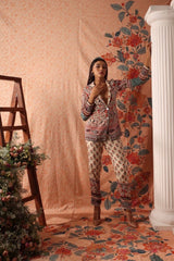 Floral Print Blazer With Tapered Pant