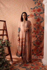 Peach kalamkari kalidar