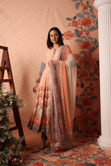 Peach kalamkari kalidar
