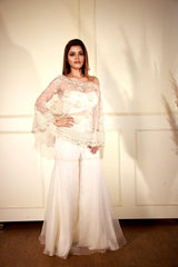 Cream Cape with cream sharara