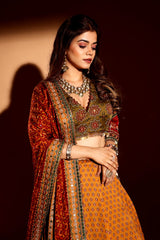 Mustard and Green heavy shell lehenga