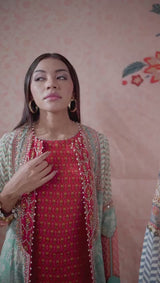 Kalamkari Jacket With Chevron Jumpsuit