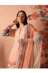 Peach kalamkari kalidar