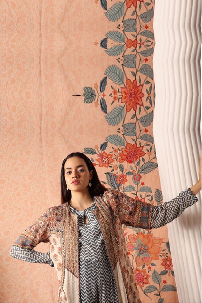 Kalamkari Jacket With Chevron Jumpsuit