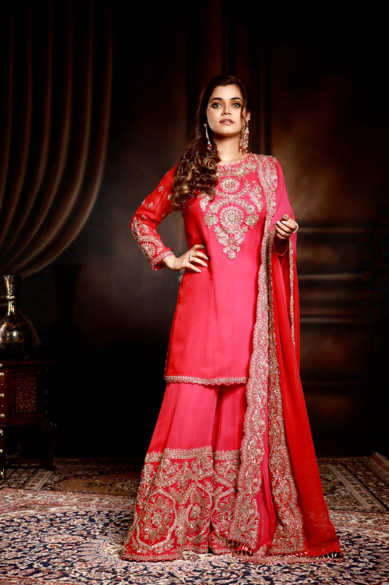 Buy Red Heavy Embroidered Designer Anarkali Suit | Anarkali Suits