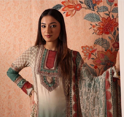 Sharara set with kalamkari dupatta